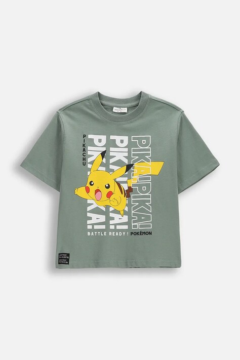 Coccodrillo majica za djecu od pamuka zelena LICENCE BOY