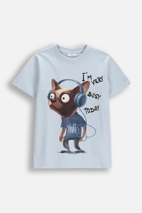 Coccodrillo kratka majica otroška bombažna modra EVERYDAY BOY