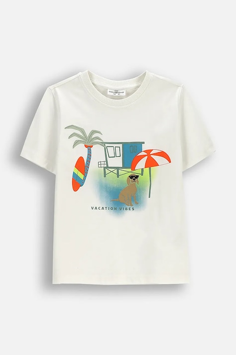 Coccodrillo t-shirt παιδικό βαμβακερό μπεζ TAKE ME TO THE HOLIDAY BOY KIDS
