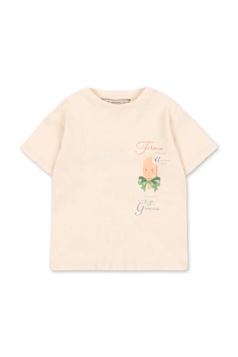 Konges Sløjd T-shirt dziecięcy ERA TEE OCS beżowy KS105359