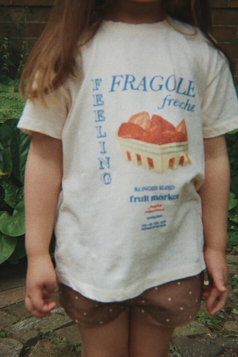 Konges Sløjd T-shirt dziecięcy z domieszką lnu ERA TEE OCS różowy KS105359