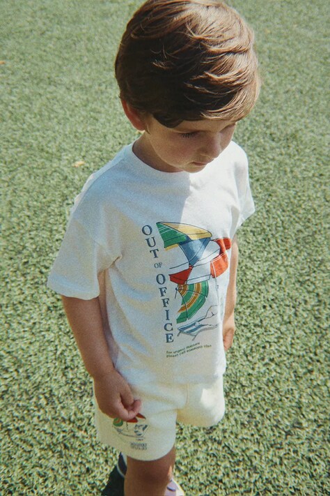 Konges Sløjd T-shirt dziecięcy bawełniany FAMO TEE GOTS biały KS105370