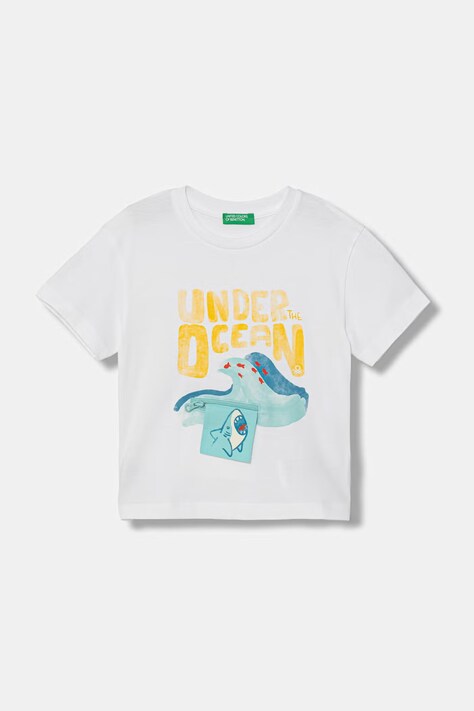 United Colors of Benetton tričko dětské bavlněné bílé 3I1XG10NB