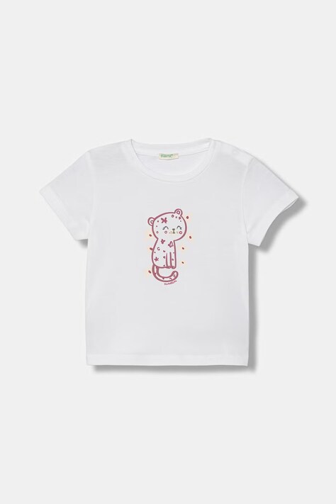 United Colors of Benetton футболка для детей из хлопка белая 3I1XA1078