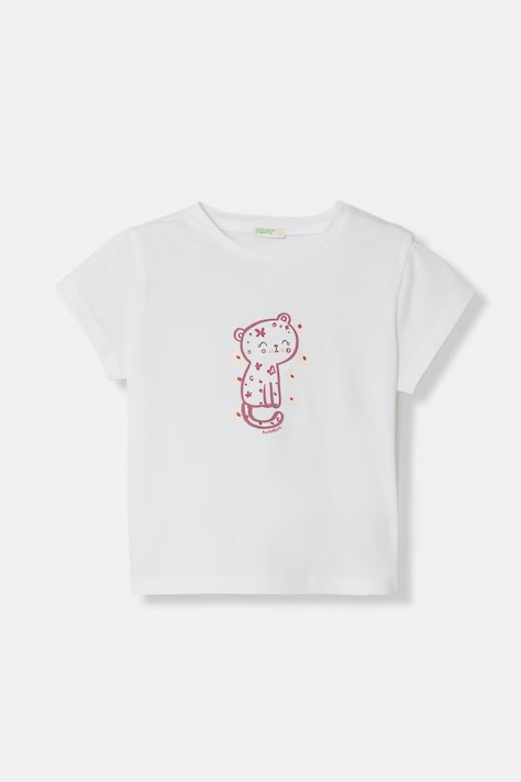 United Colors of Benetton tricou pentru copii, din bumbac alb 3I1XA1078