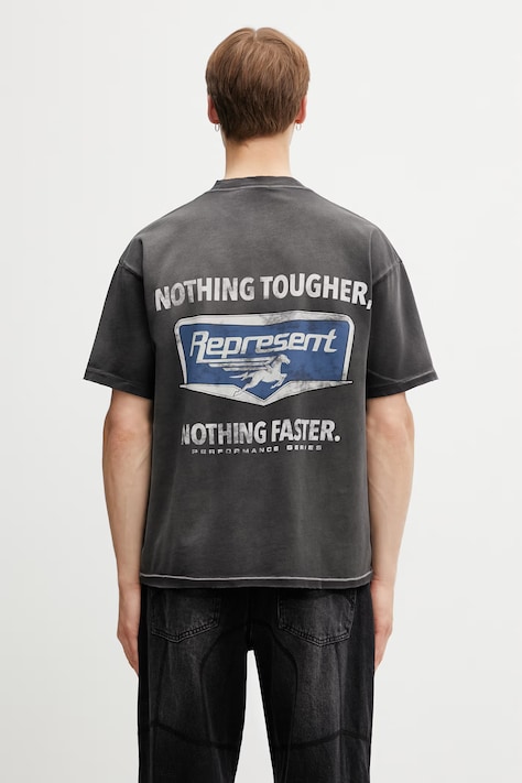 Represent NOTHING FASTER t-shirt cotton Men's gray MLM100596.04
