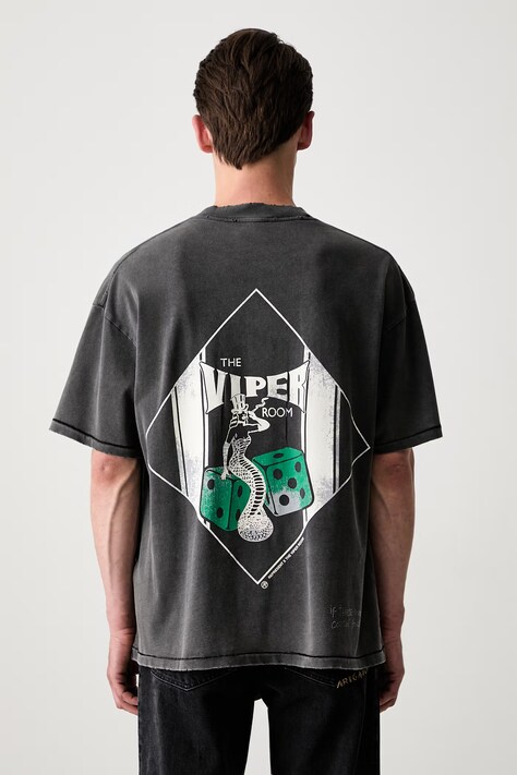 Represent THE VIPER ROOM DICE T-shirt bawełniany męski szary MLM100598.47