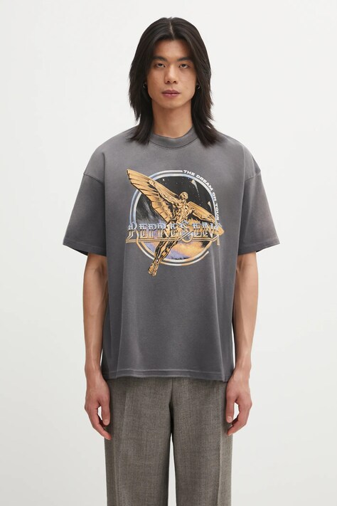 Represent t-shirt bawełniany Golden Tour męski kolor szary z nadrukiem MLM100823.46