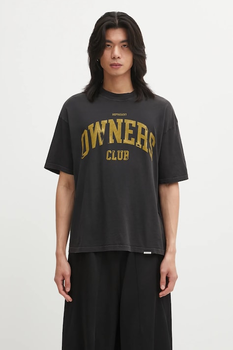 Represent t-shirt bawełniany Owners męski kolor szary z nadrukiem OCM100047.02