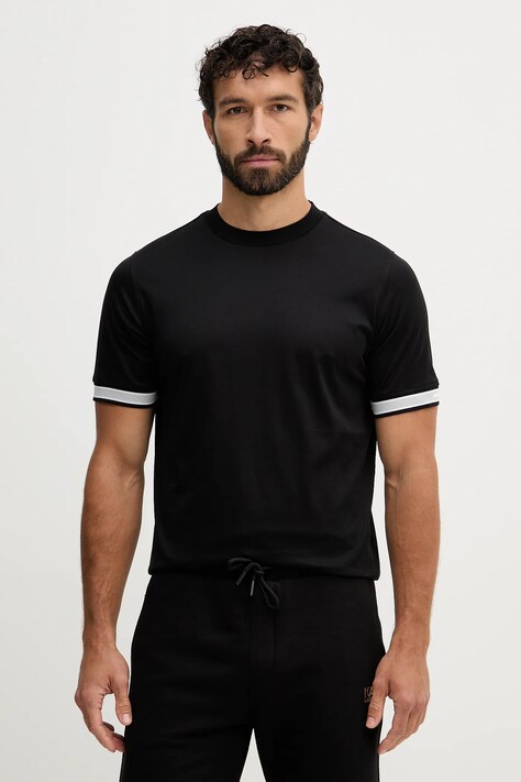 Karl Lagerfeld t-shirt bawełniany męski kolor czarny gładki 561200.755001