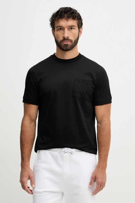 Karl Lagerfeld t-shirt bawełniany męski kolor czarny gładki 561200.755004