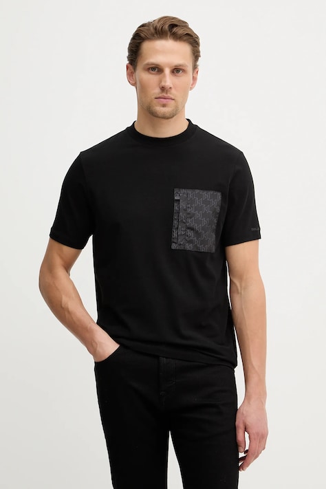 Karl Lagerfeld t-shirt męski kolor czarny gładki 561221.755031