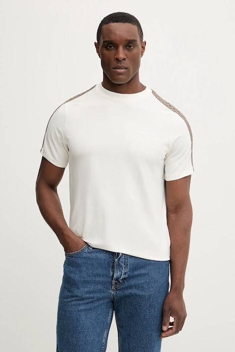 Karl Lagerfeld t-shirt męski kolor beżowy gładki 561221.755036