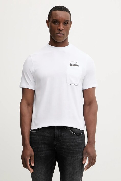 Karl Lagerfeld tricou culoarea alb, cu imprimeu, 561221.755047