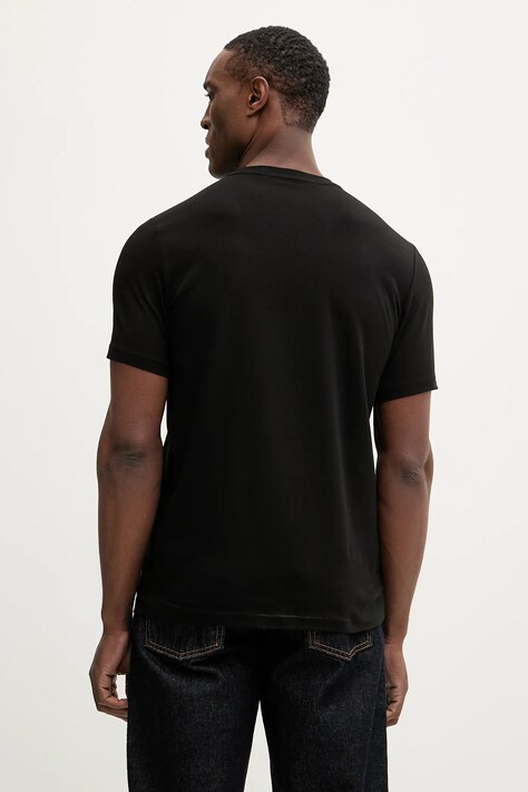Karl Lagerfeld t-shirt bawełniany męski kolor czarny z nadrukiem 561235.755780