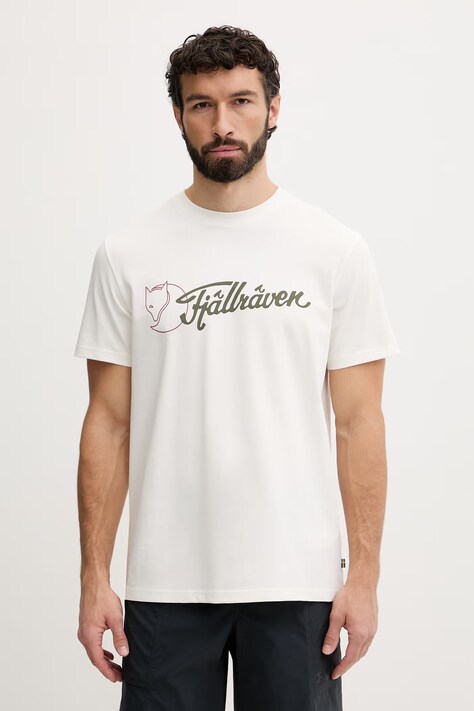 Fjallraven t-shirt męski bawełniany Archive beżowy F12600328