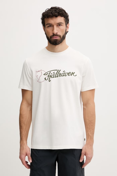 Fjallraven t-shirt męski bawełniany Archive beżowy F12600328