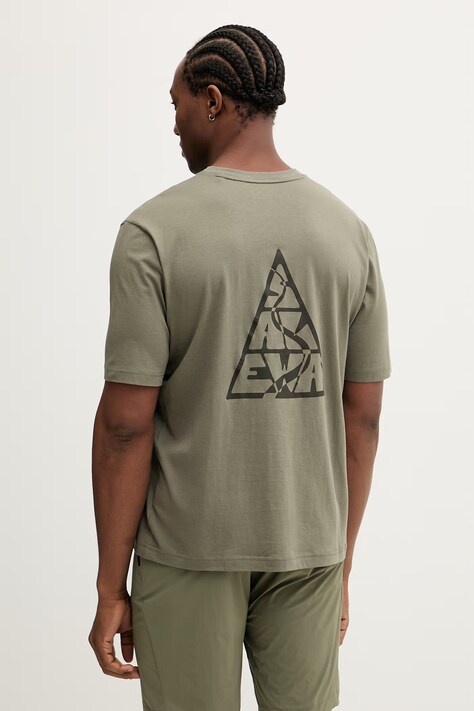 Salewa t-shirt sportowy EAGLE LOOSE męski kolor zielony z nadrukiem 00.0000029320