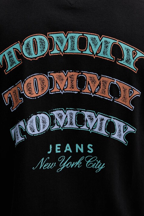 Tommy Jeans t-shirt bawełniany męski kolor czarny z nadrukiem DM0DM22318