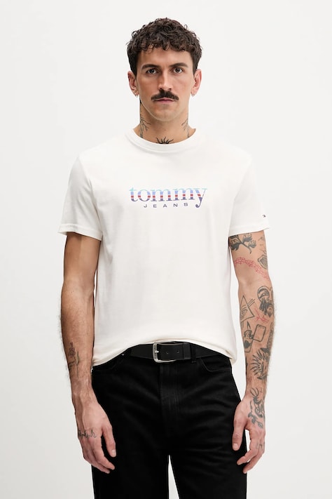 Tommy Jeans t-shirt in cotone uomo colore bianco DM0DM22333