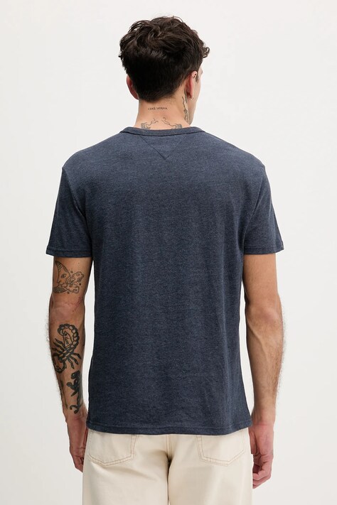Tommy Jeans t-shirt męski kolor granatowy gładki DM0DM22667