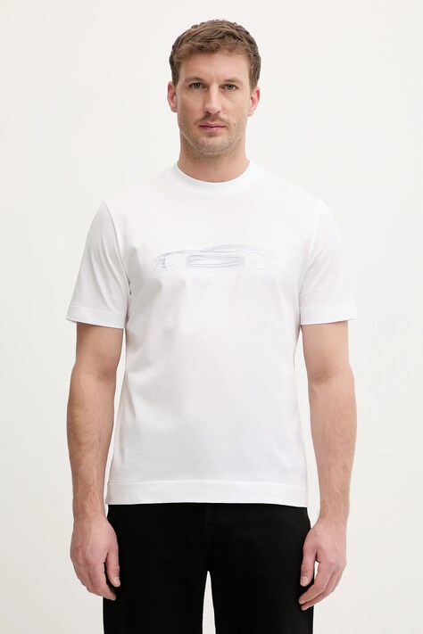 BOSS t-shirt bawełniany C-Taut 242_AM męski kolor biały z nadrukiem 50555828