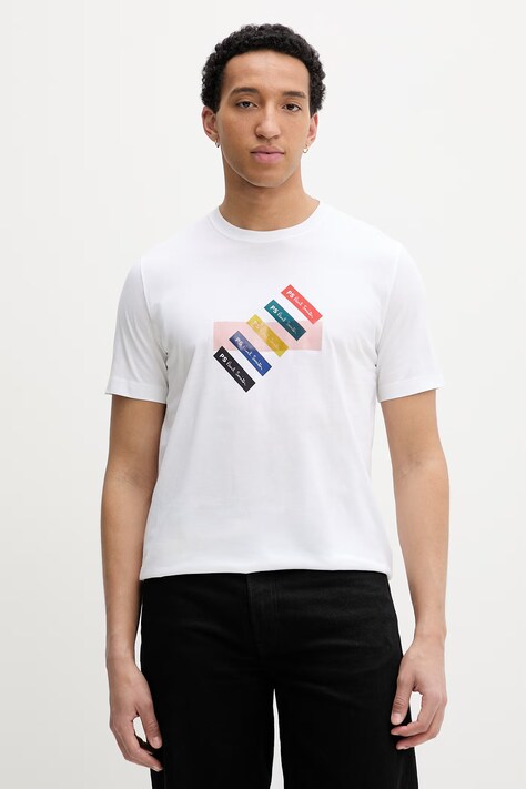 PS Paul Smith t-shirt męski bawełniany biały M2R-011R-VP5798