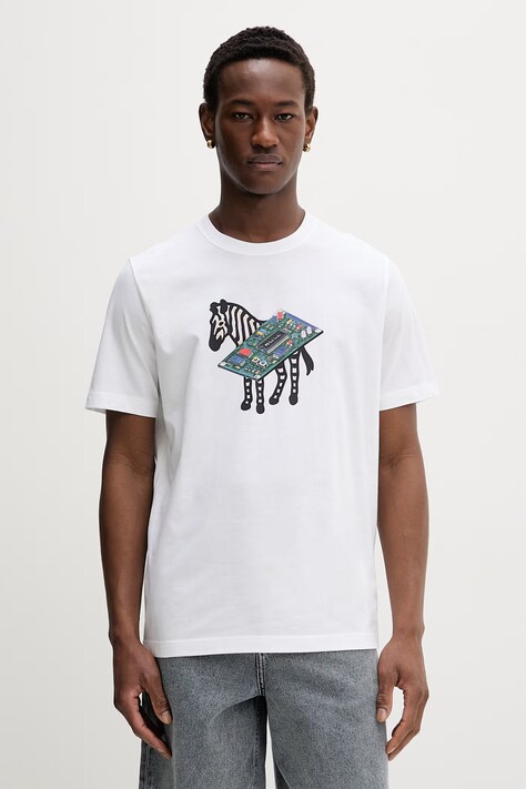 PS Paul Smith t-shirt męski bawełniany biały M2R-011R-VP5801