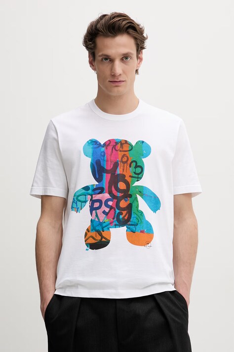 PS Paul Smith t-shirt męski bawełniany biały M2R-220X-VP5789