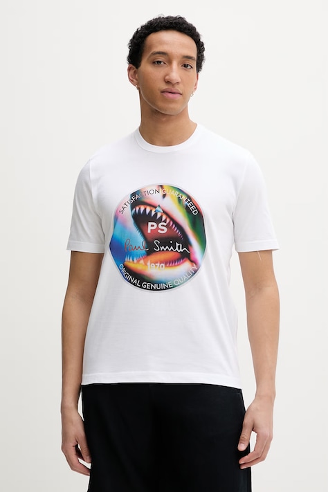 PS Paul Smith t-shirt da uomo in cotone bianca M2R-220X-VP5790