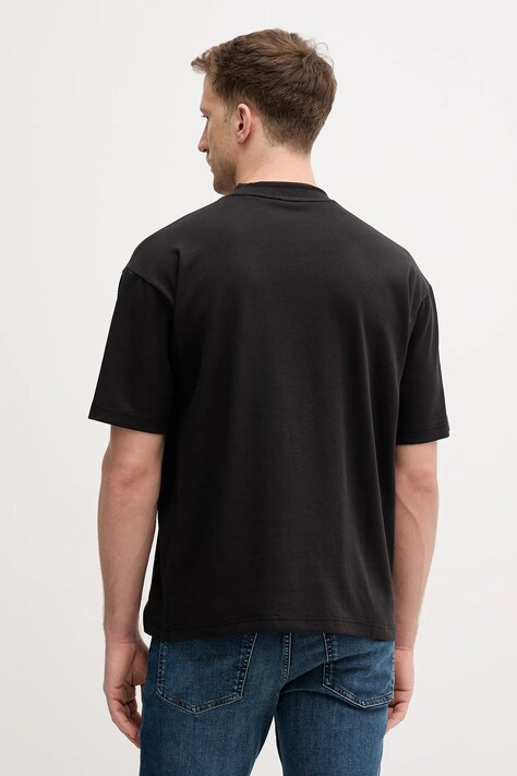 BOSS Orange t-shirt Te_Varsity męski kolor czarny gładki 50556013