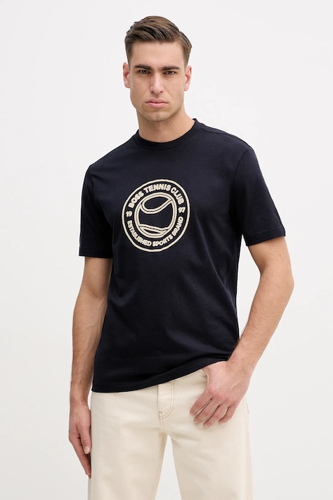 Βαμβακερό μπλουζάκι BOSS Green TS_Join Logo ανδρικό, χρώμα: ναυτικό μπλε, 50553648