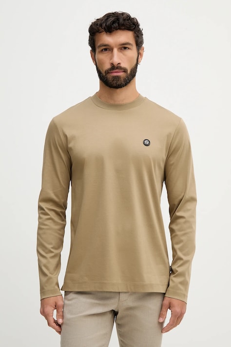 BOSS longsleeve bawełniany C-Townley 01 kolor zielony gładki 50555107