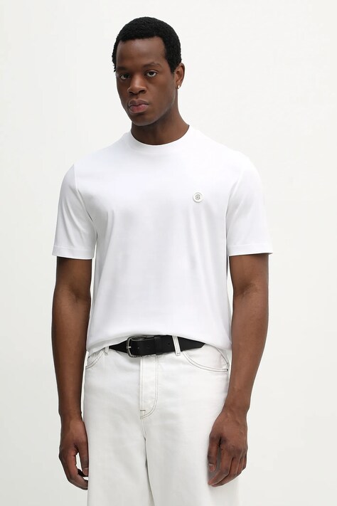 BOSS t-shirt bawełniany C-Taut 01 męski kolor biały z aplikacją 50555844