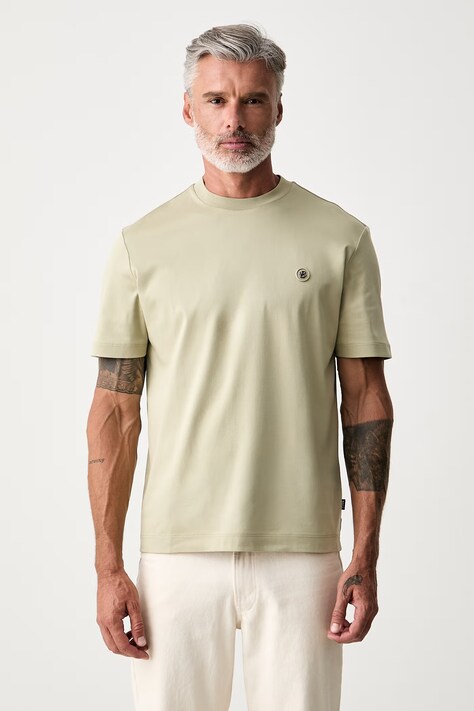 BOSS T-shirt męski bawełniany C-Taut 01 zielony 50555844
