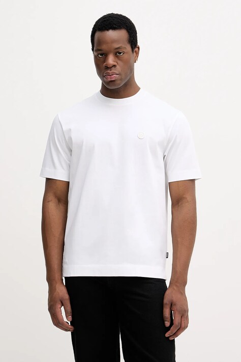 BOSS tricou din bumbac culoarea alb, neted, 50559050