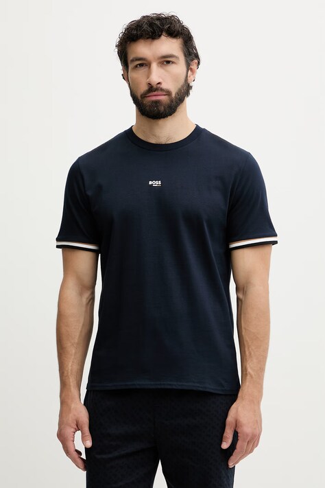 BOSS tricou loungewear bărbătesc din bumbac Iconic T-Shirt bleumarin 50557198