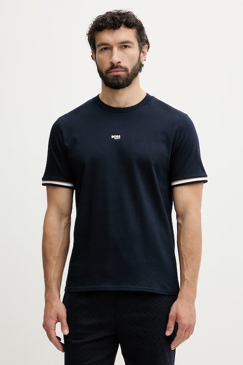 BOSS tricou loungewear bărbătesc din bumbac Iconic T-Shirt bleumarin 50557198