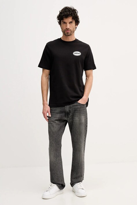 Tommy Hilfiger t-shirt bawełniany męski kolor czarny z nadrukiem MW0MW41460