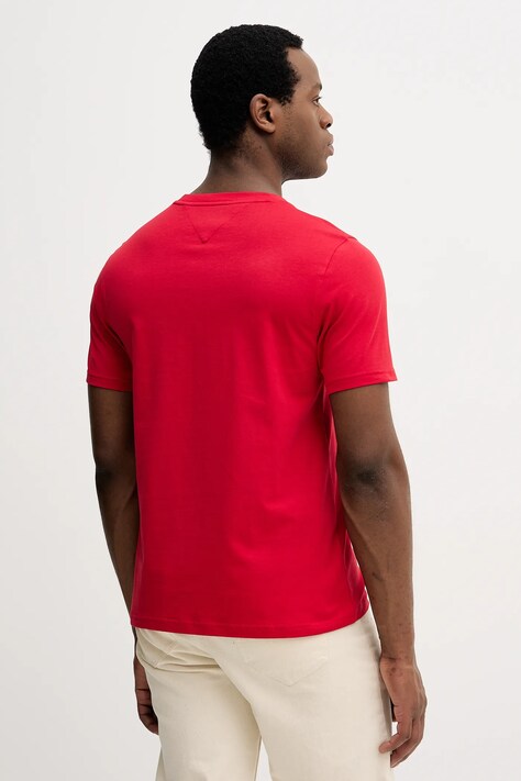 Tommy Hilfiger t-shirt bawełniany męski kolor czerwony z nadrukiem MW0MW41471