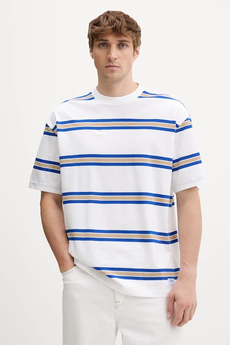 Hugo Blue t-shirt bawełniany Nolisto męski kolor biały wzorzysty 50553511