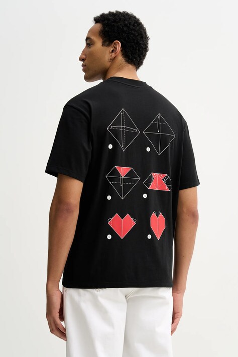 HUGO t-shirt bawełniany Dalentin męski kolor czarny z nadrukiem 50553429