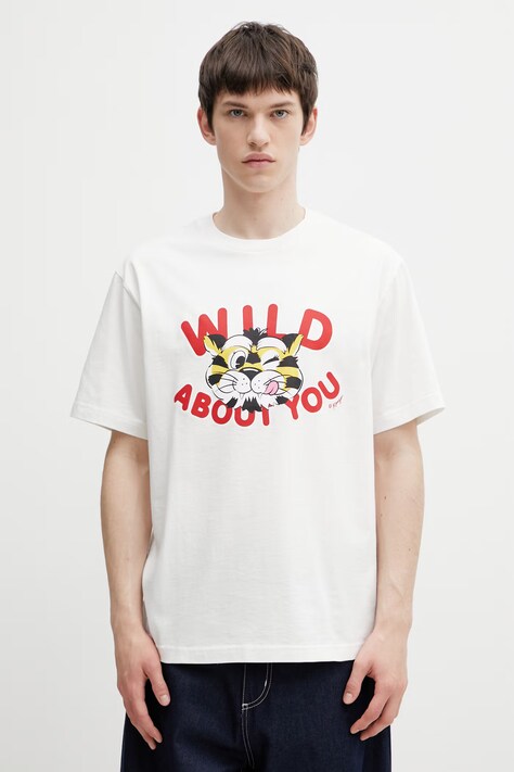 Kenzo t-shirt męski bawełniany biały FG55TS2064SG