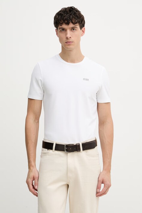 Guess t-shirt męski kolor biały gładki M6RI19 KD202