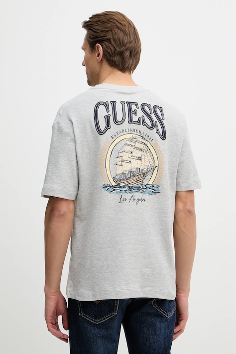 Guess t-shirt bawełniany męski kolor szary z nadrukiem M6RI27 KD241