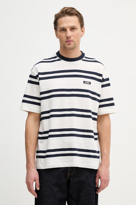 Βαμβακερό μπλουζάκι Guess ανδρικό, χρώμα: άσπρο, M6RP10 KD191