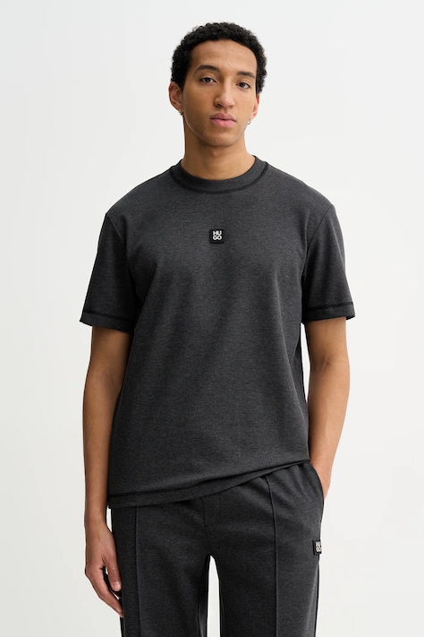 HUGO t-shirt Dilanso męski kolor szary melanżowy 50553173