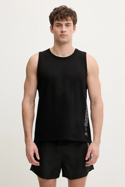 Βαμβακερό μπλουζάκι Karl Lagerfeld IKON χρώμα: μαύρο, B1M46012