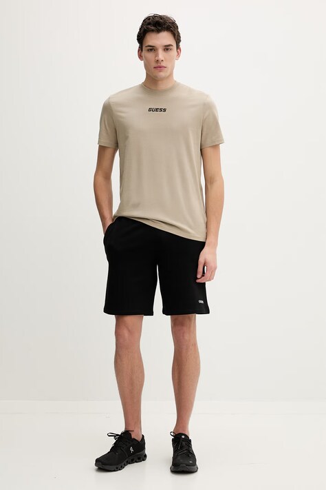 Guess t-shirt bawełniany COCHISE męski kolor beżowy z aplikacją Z6RI00 I3Z14