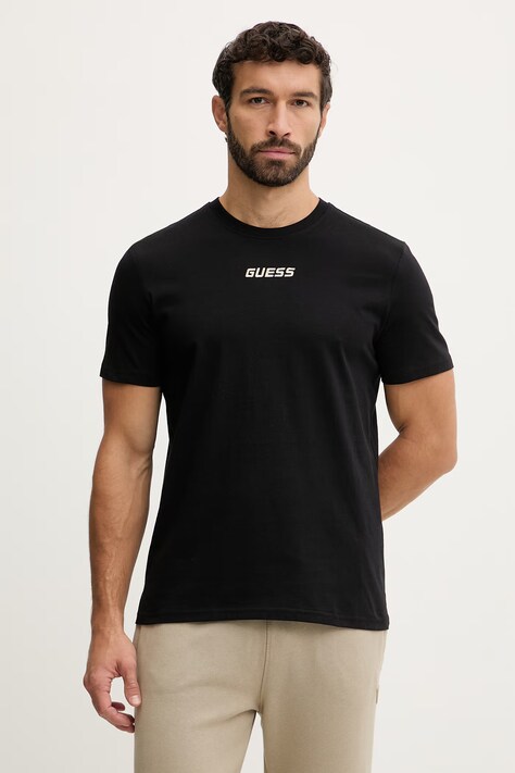 Guess t-shirt bawełniany COCHISE męski kolor czarny z aplikacją Z6RI00 I3Z14